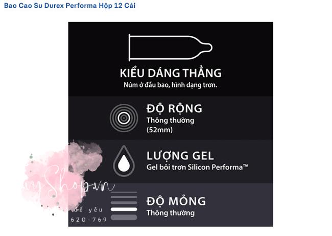 Condom Durex Performa 12s cấu trúc