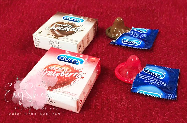 Durex hương Chocolate ngọt ngào - hương Dâu êm dịu