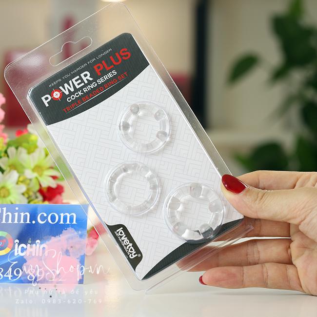 Vòng đeo cu cao su Lovetoy bộ 3 cái có hạt bi tăng thêm kích thích âm đạo