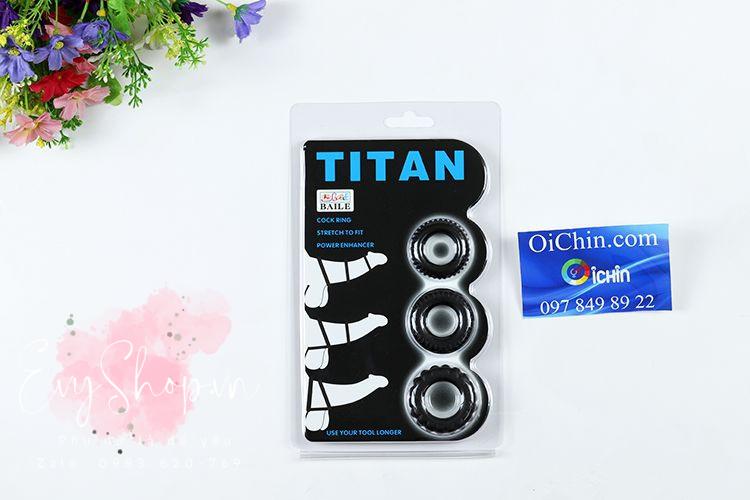 Vòng đeo cu Titan với bộ 3 vào đầu khấc và gốc dương vật