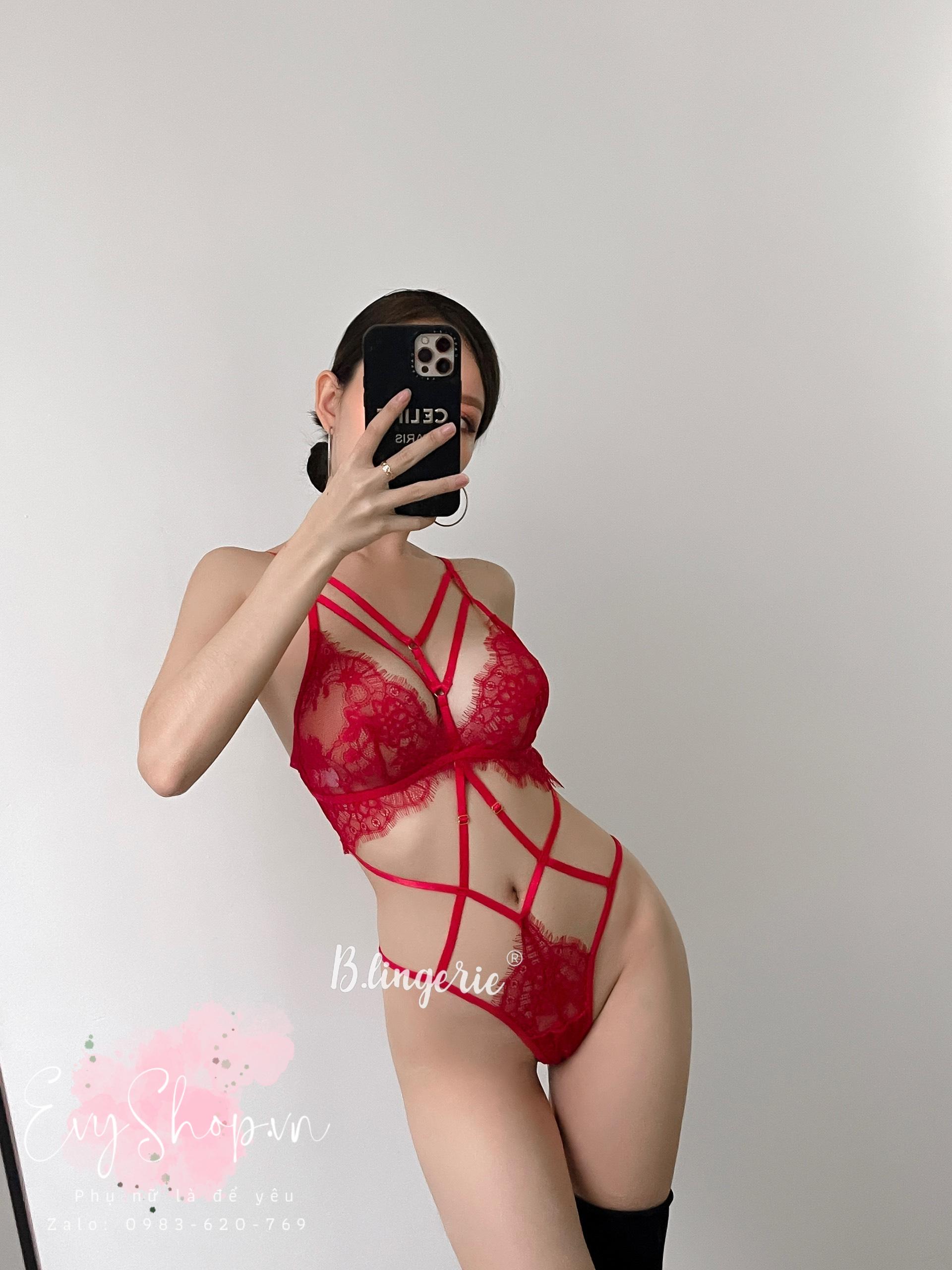 Bộ Bodysuit Ren Nối Dây Gợi Cảm