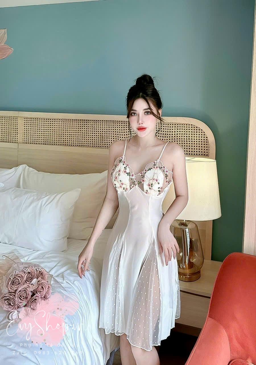 Váy Ngủ Hoa Hai Dây