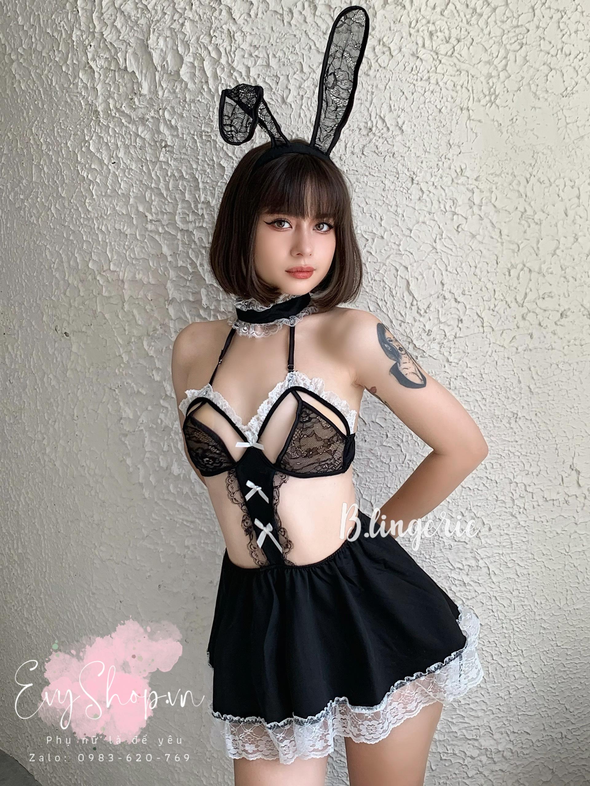 Váy Ngủ Ren Cosplay Bé Thỏ